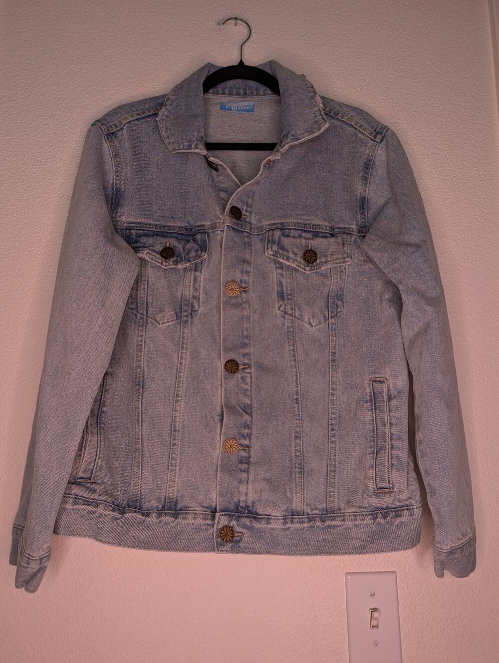 Mumu Blue Women's "Bride" Light Wash Denim Jacket M Bridal Wedding Travel Casual